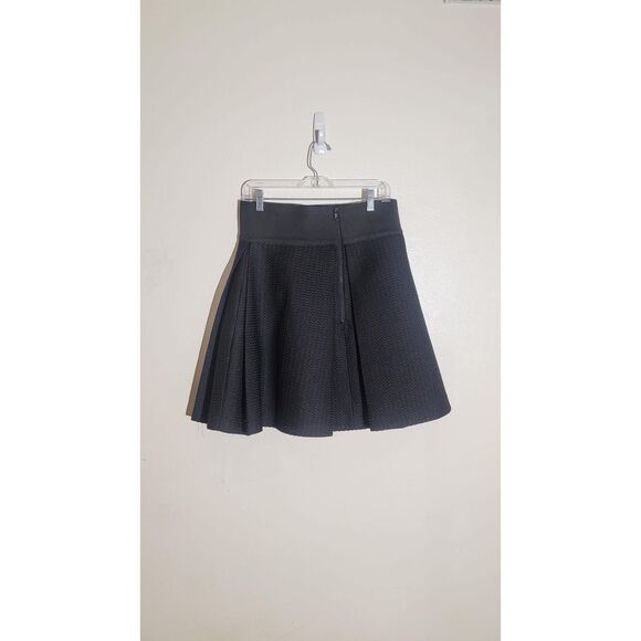 Milly Women's NWOT Bonded Tech Bubble Black Lined Skirt Box Pleated sz L *Flaws - Picture 4 of 7